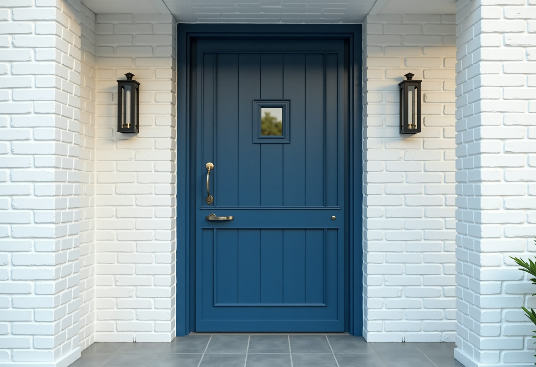 Front door in deep navy enamel, Moore