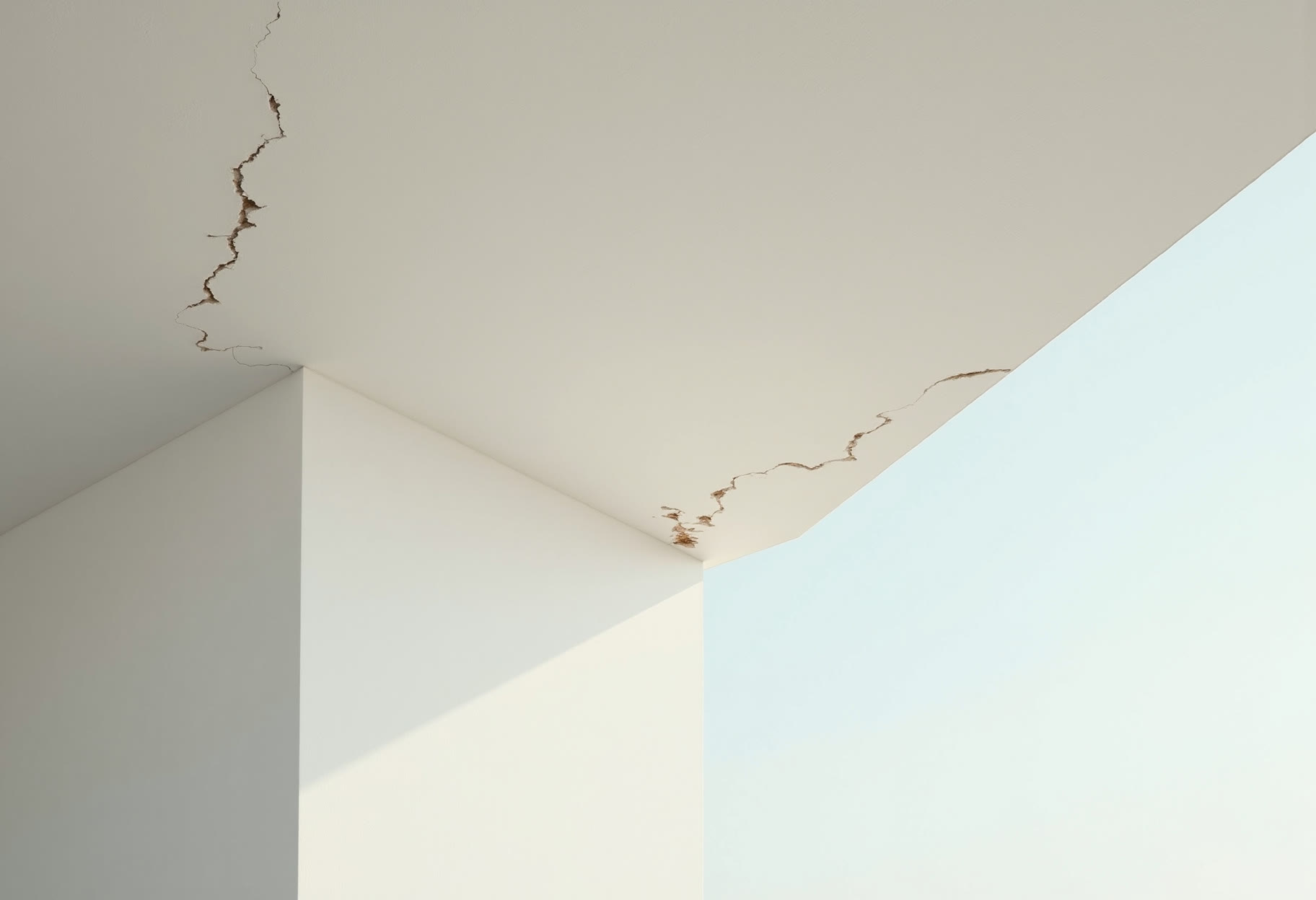 Texture match over a ceiling repair in Norman